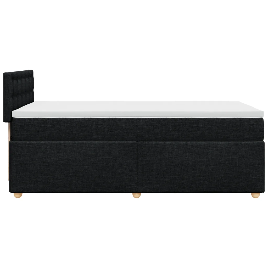 Giroletto a Molle con Materasso Nero 90x190 cm in Tessuto