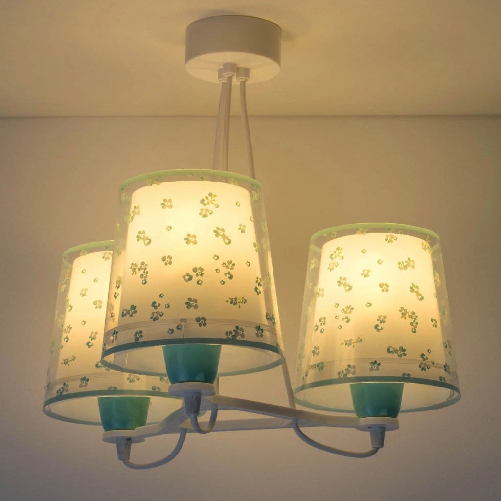 LÚZETE - LAMPADA PER BAMBINI 3 LUCI DREAM FLOWERS E27 VERDE