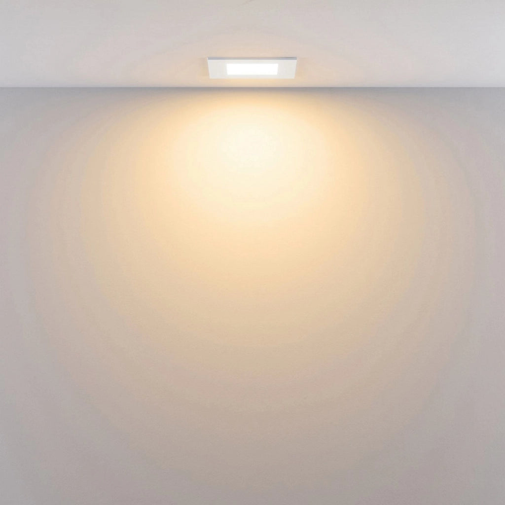Faretto LED incasso pannello quadrato slim DMX RGB multicolore luce calda 24V impermeabile cromoterapia box doccia bagno 14W foro 90x90