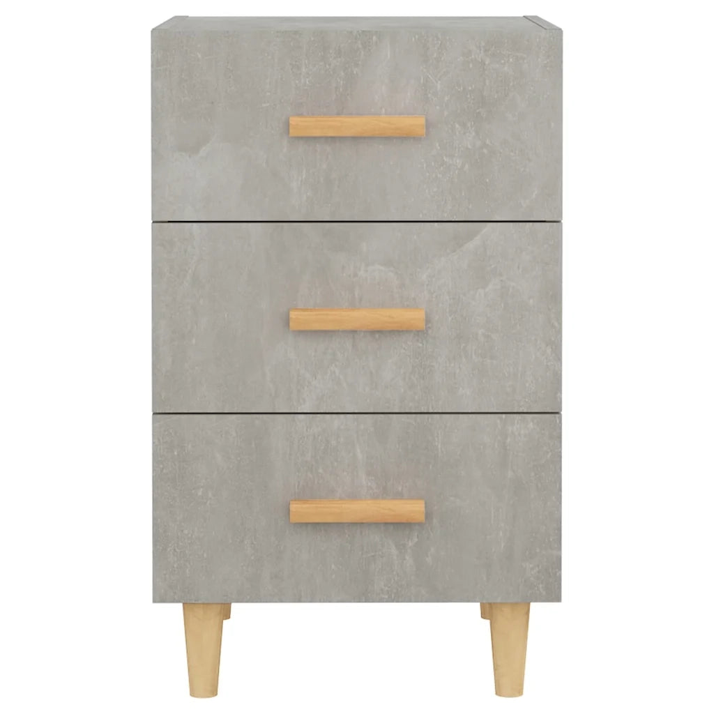 Comodino Grigio Cemento 40x40x66 cm in Legno Multistrato