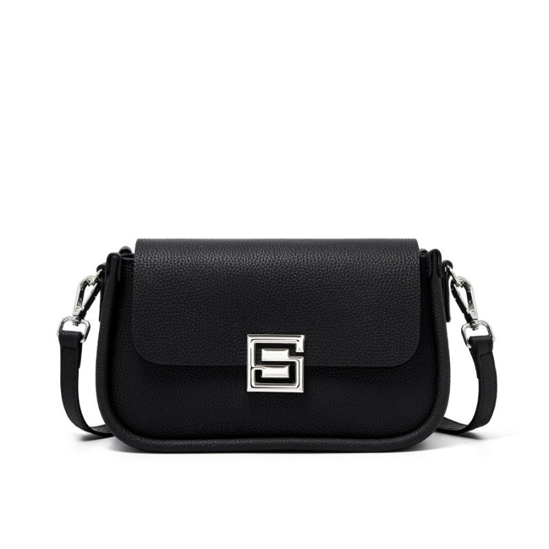 Borsa a tracolla da donna TOGO in vera pelle nera