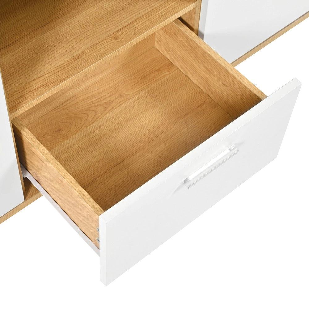 Mobile TV con LED, Ante e Cassetti ¨C MINIMAL ¨C Bianco, Legno, 160x40x77
