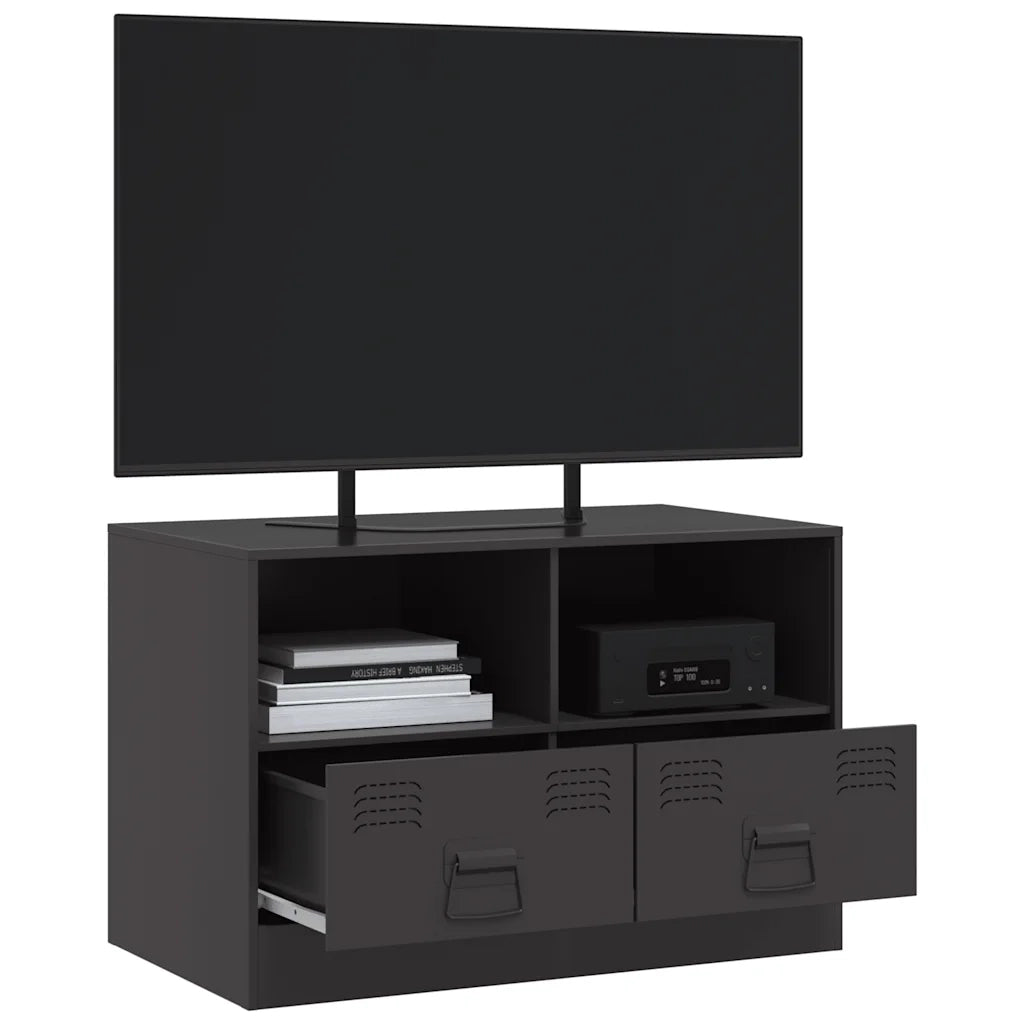 Mobile TV-Credenza per TV-Console TV Nero 67x39x44 cm in Acciaio 822294