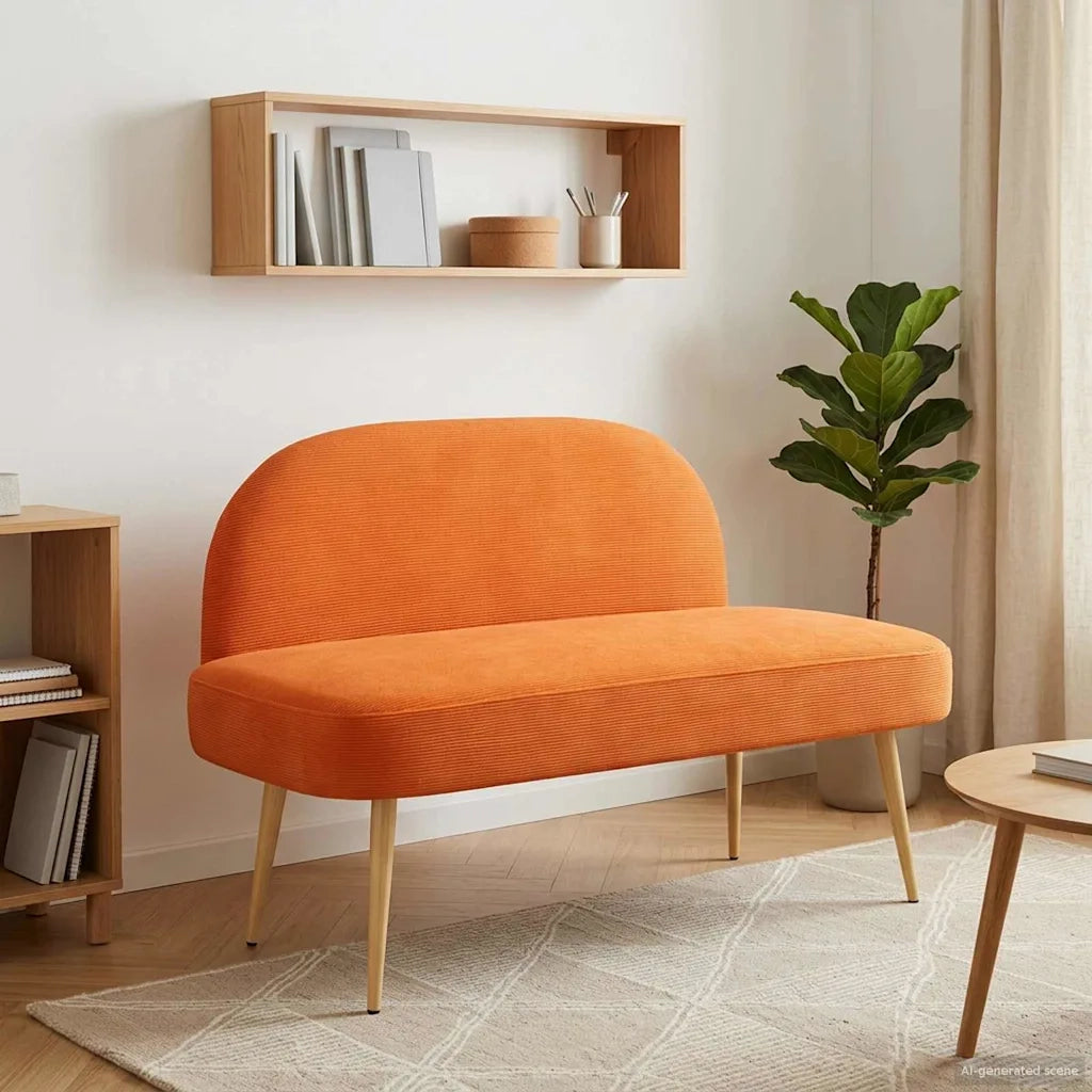 Panchina imbottita con schienale Arancione 110 x 60 x 76 cm