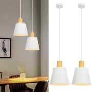 Lampada a sospensione ZMH per sala da pranzo a 1 fiamma 2 luci a sospensione in metallo bianco industriale