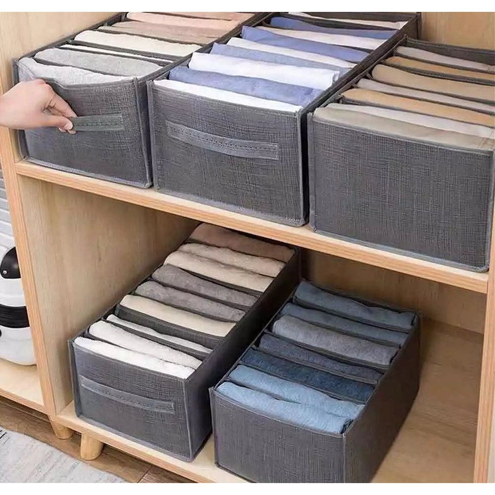 Trade Shop - Organizer Salvaspazio Per Armadi Scatola Pieghevole 6 Scomparti 36x20x25cm 87401 -