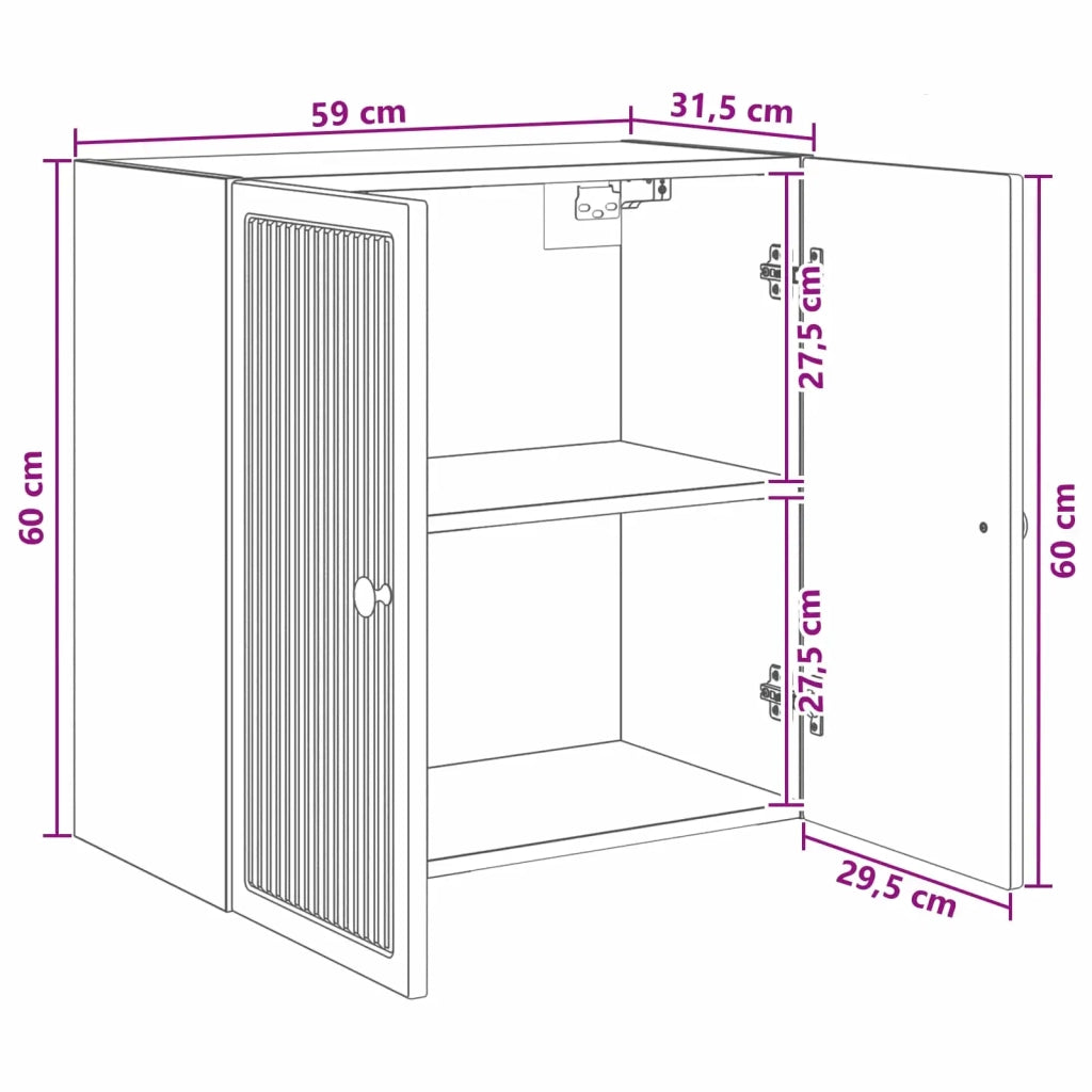 Mobiletto a muro Bianco 59 x 31 x 60 cm Legno ingegnerizzato 897895