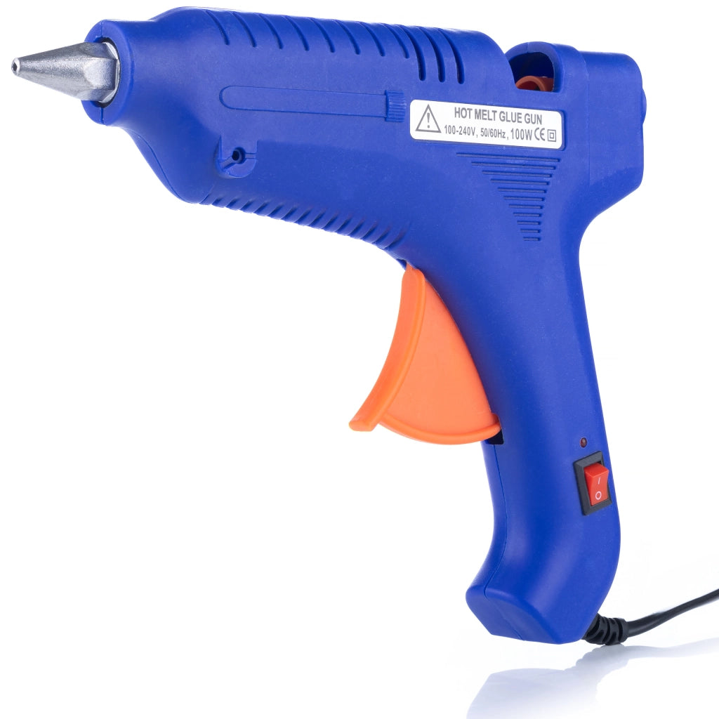 Pistola per Colla a Caldo 100W con Interruttore – Riscaldamento Rapido | Ø Colla 11mm, Ø Ugello 1mm