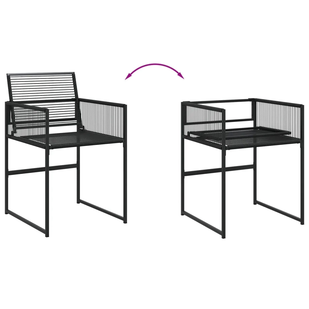 Sedie da Giardino 4 pz Nere in Polyrattan 4008578