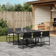 vidaXL Set da Pranzo da Giardino 7 pz Nero con Cuscini in Polyrattan