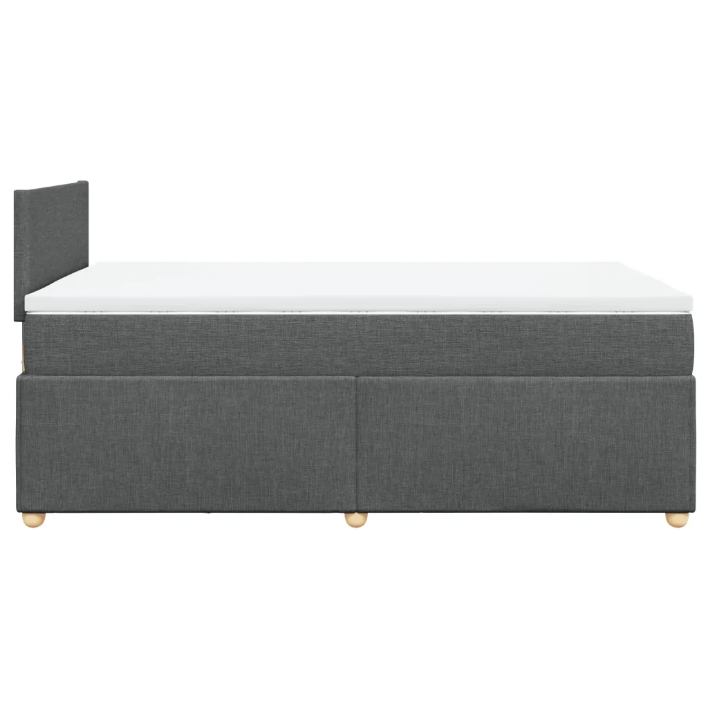 Giroletto a Molle con Materasso Grigio Scuro 120x200 cm Tessuto