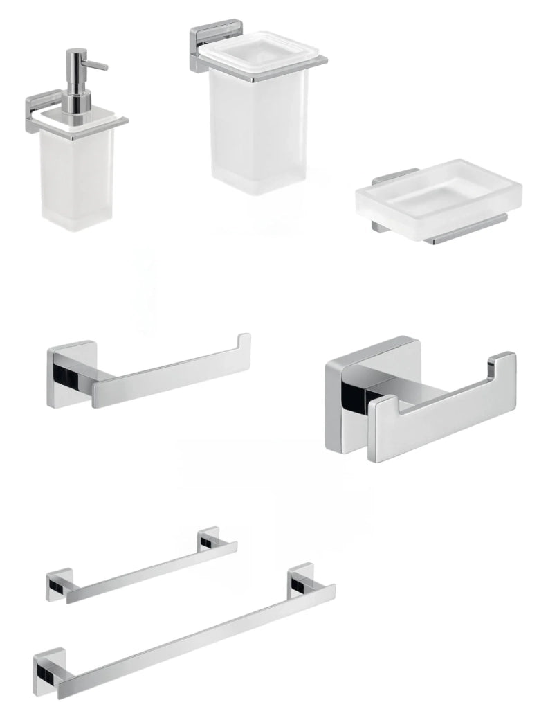 Set da 7 accessori a muro GEDY linea Atena cromato
