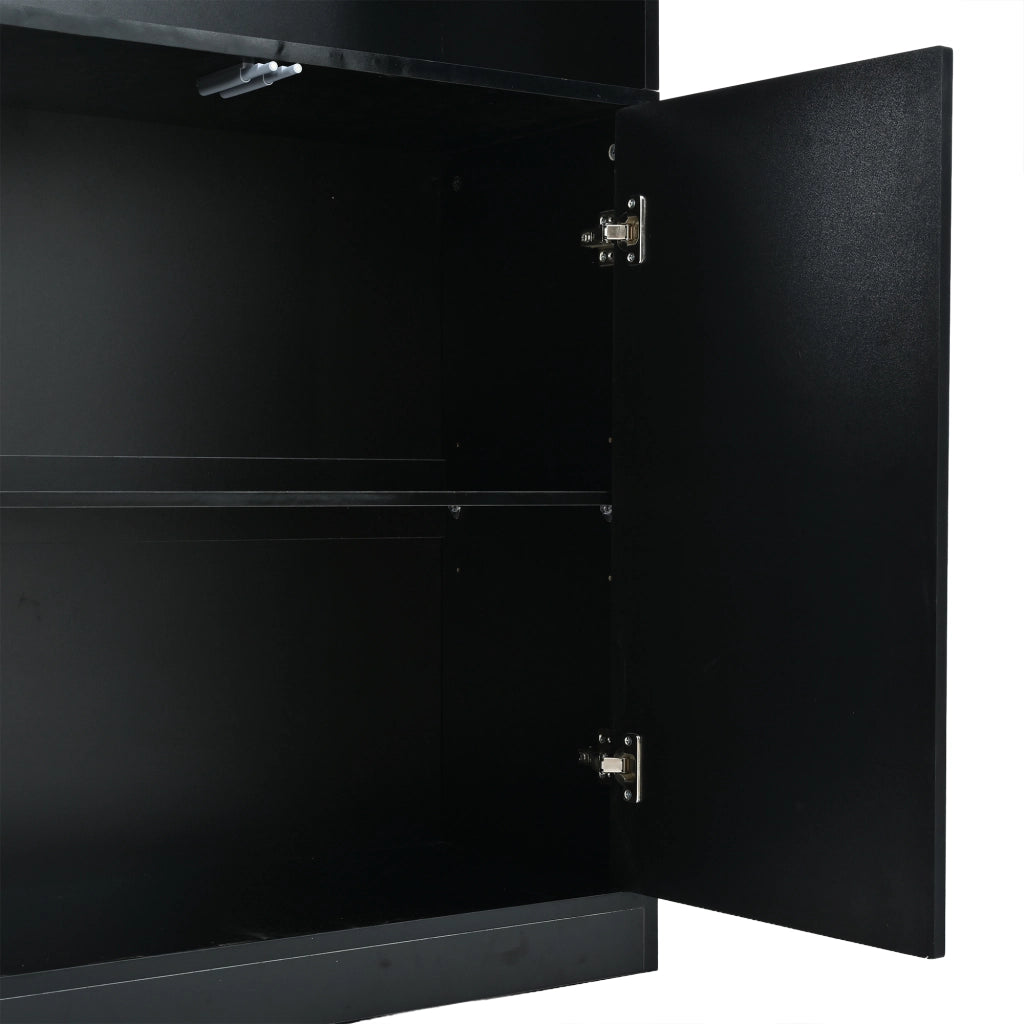 Vetrina 80x35x200 cm con LED Bluetooth in truciolare nero