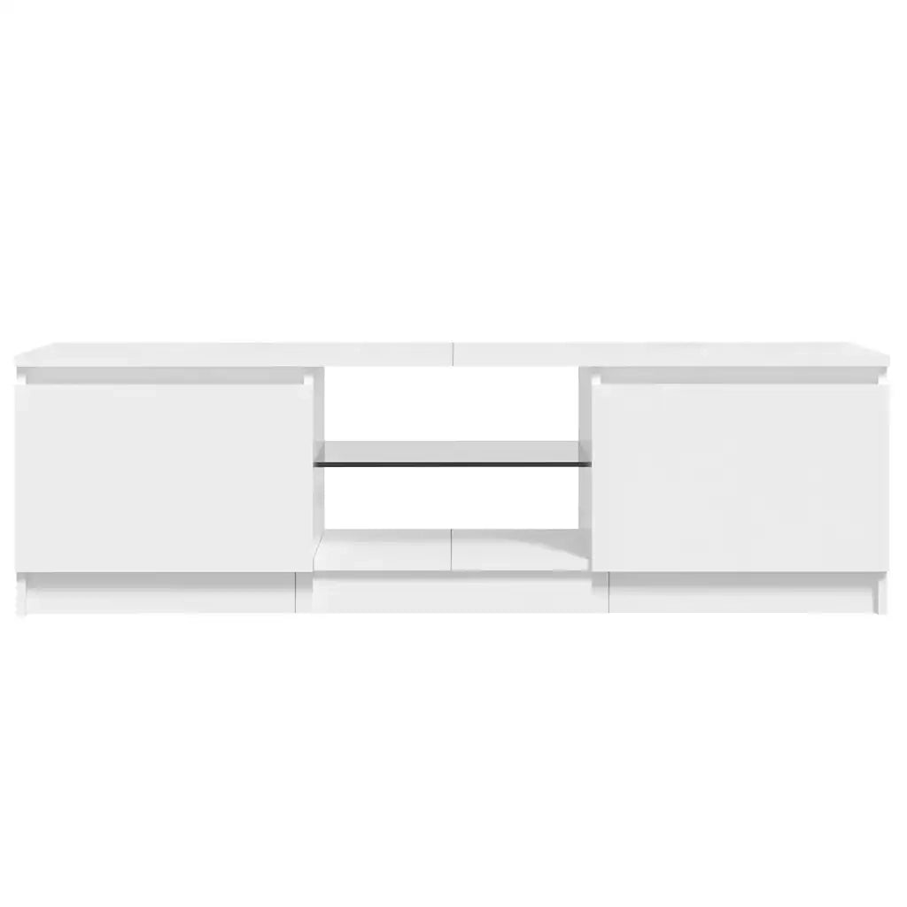 Mobile Porta TV con Luci LED Bianco Lucido 120x30x36 cm 804289