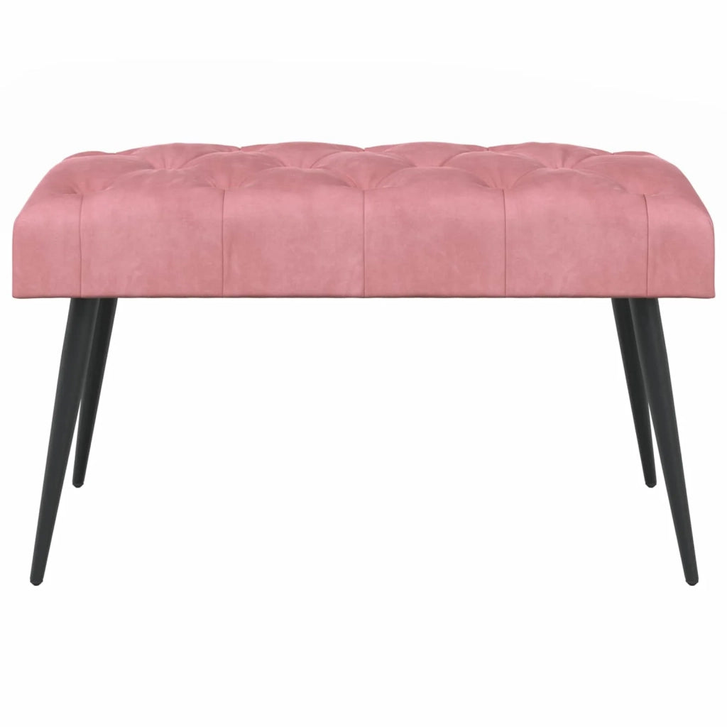 Panchina con bottoni imbottiti Rosa 80 x 40 x 46 cm Velluto 42038561