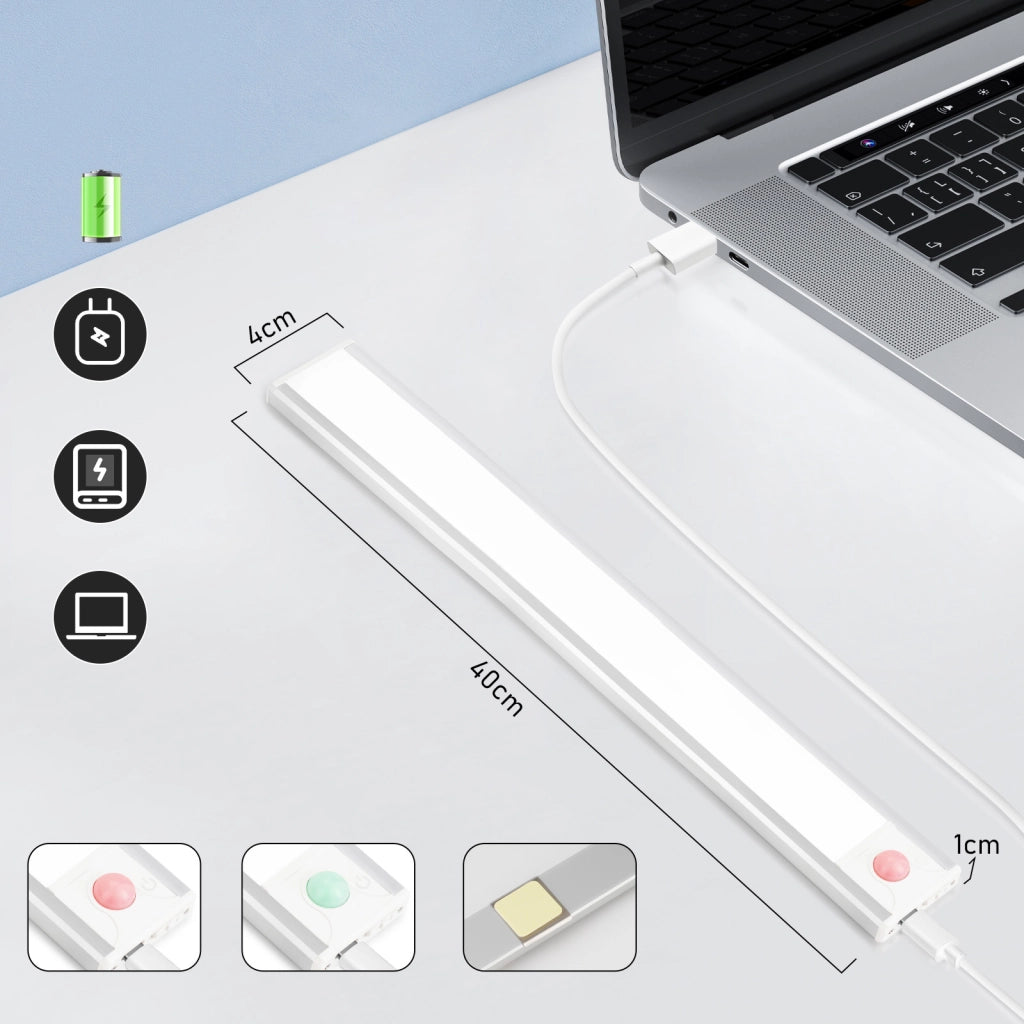 ZMH Set di 2 faretti LED da incasso argento con sensore di movimento 40cm