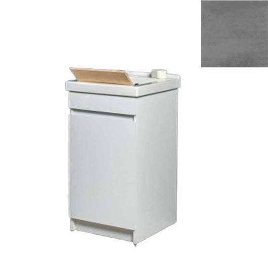 Mobile Lavatoio in Ceramica 1 Anta con Strofinatoio in Legno Massello 45x50x86A cm Grigio Cemento