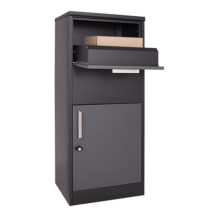 Cassetta postale per pacchi nera 50x37,5x115cm Portapacchi con serratura