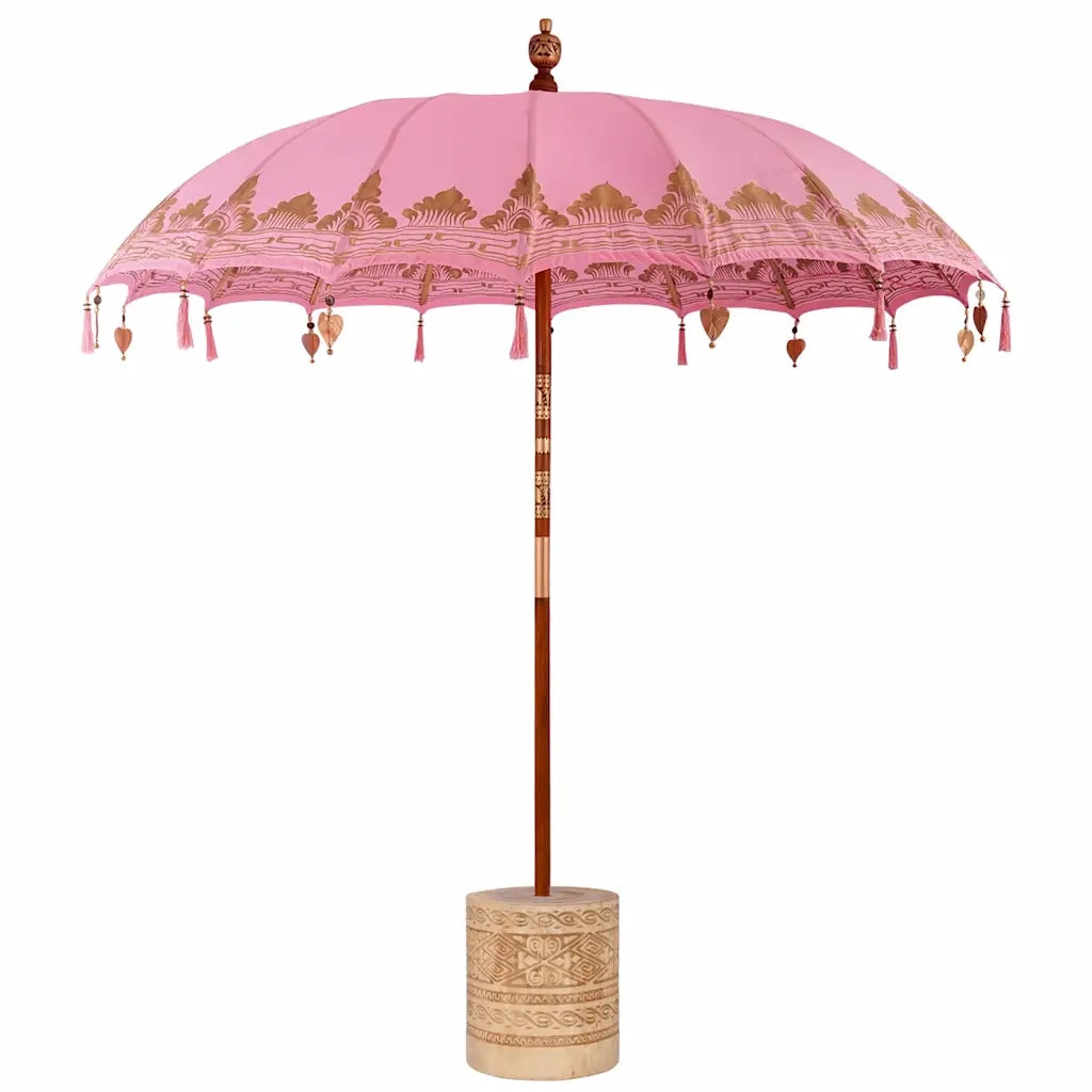 Parasol Balinese Rosa 210-220 cm Cotone, legno massello