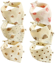 Set di 6 sciarpe a forma di triangolo per neonati, sciarpe per neonati, sciarpe morbide per neonati