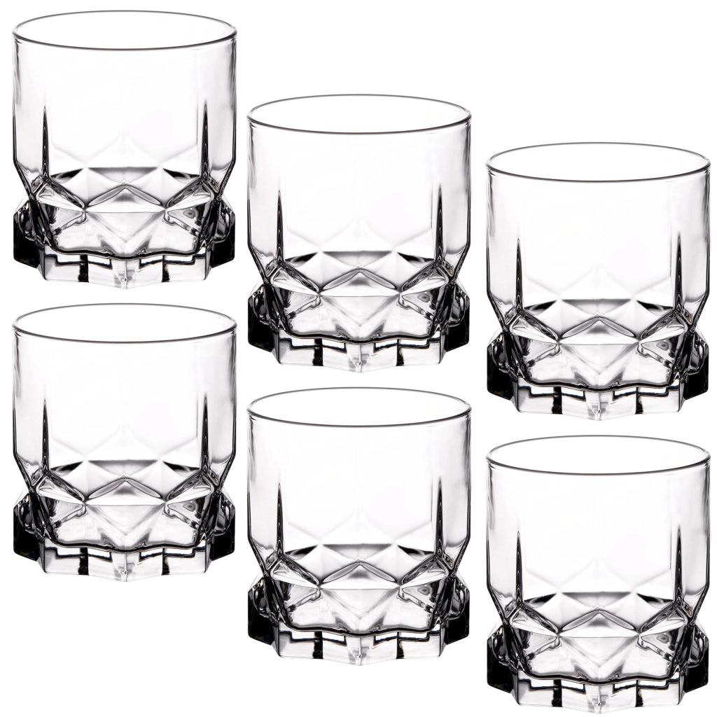 Set di 6 bicchieri KADAX per bevande e succhi di frutta, 325 ml, stile letterario.