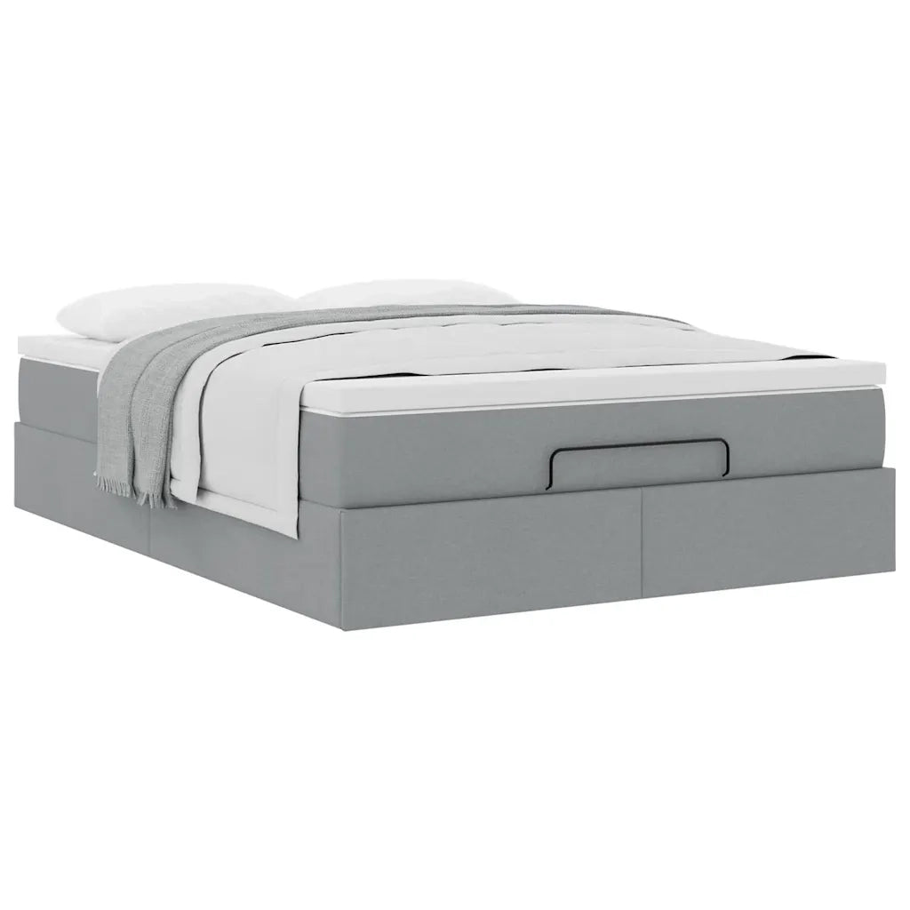 vidaXL Struttura Letto Pouf con Materasso 140x190 cm in Tessuto