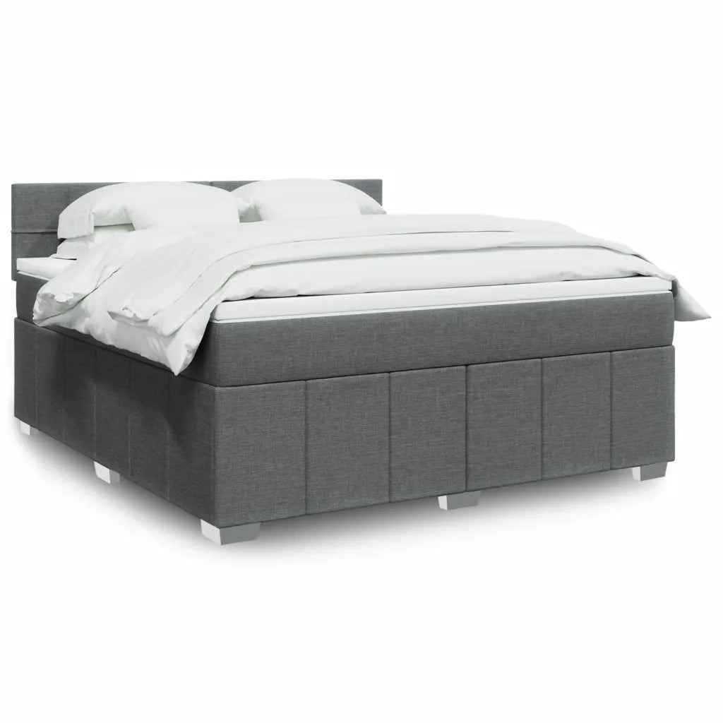 Giroletto a Molle con Materasso Grigio Scuro 180x200 cm Tessuto