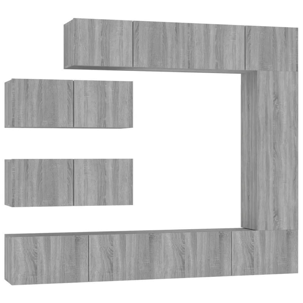 Set di Mobili Porta TV 7 pz-Set di 7 Credenza per TV Grigio Sonoma in Legno Multistrato 227303