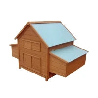 Gabbia per Galline in Legno con Tetto Impermeabile, Pollaio Prefabbricato da Esterno, 160x98.5x107cm