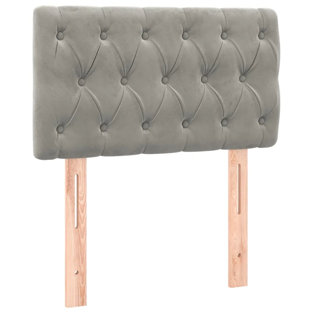 Giroletto a Molle con Materasso Grigio Chiaro 80x200 cm Velluto 3127637