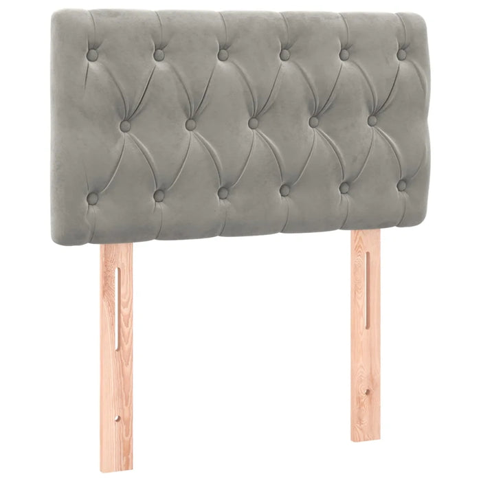 Giroletto a Molle con Materasso Grigio Chiaro 80x200 cm Velluto 3127637