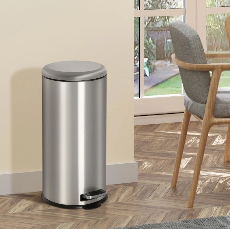 Cestino a pedale da 30 l in acciaio inox con secchio interno