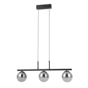 Lampada sospensione moderna nera sfere fumé LED 15W