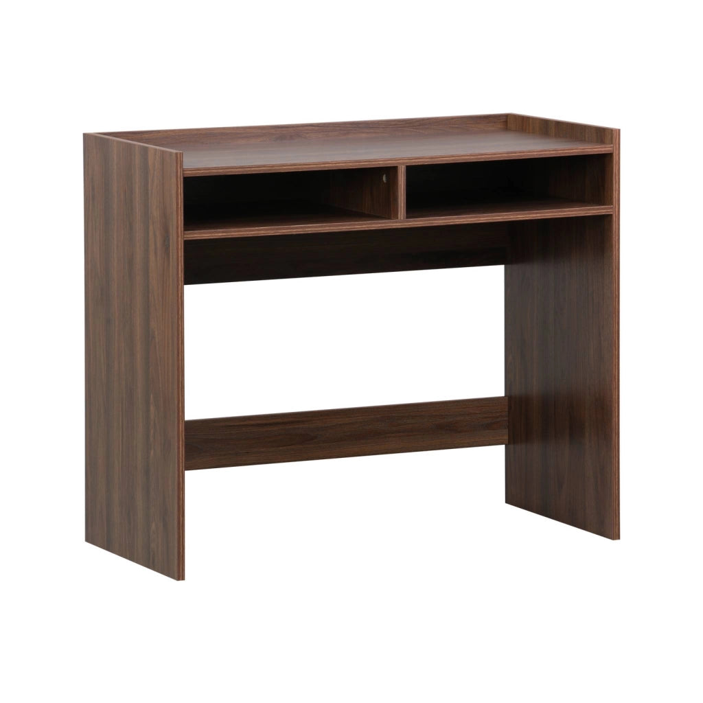 Scrivania decorazione legno 2 cassetti di stoccaggio, marrone