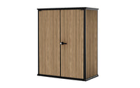 Armadio Porta Attrezzi da Esterno 140x73,6x170,4 cm Keter Signature Vertical Shed in Resina Effetto Legno Noce