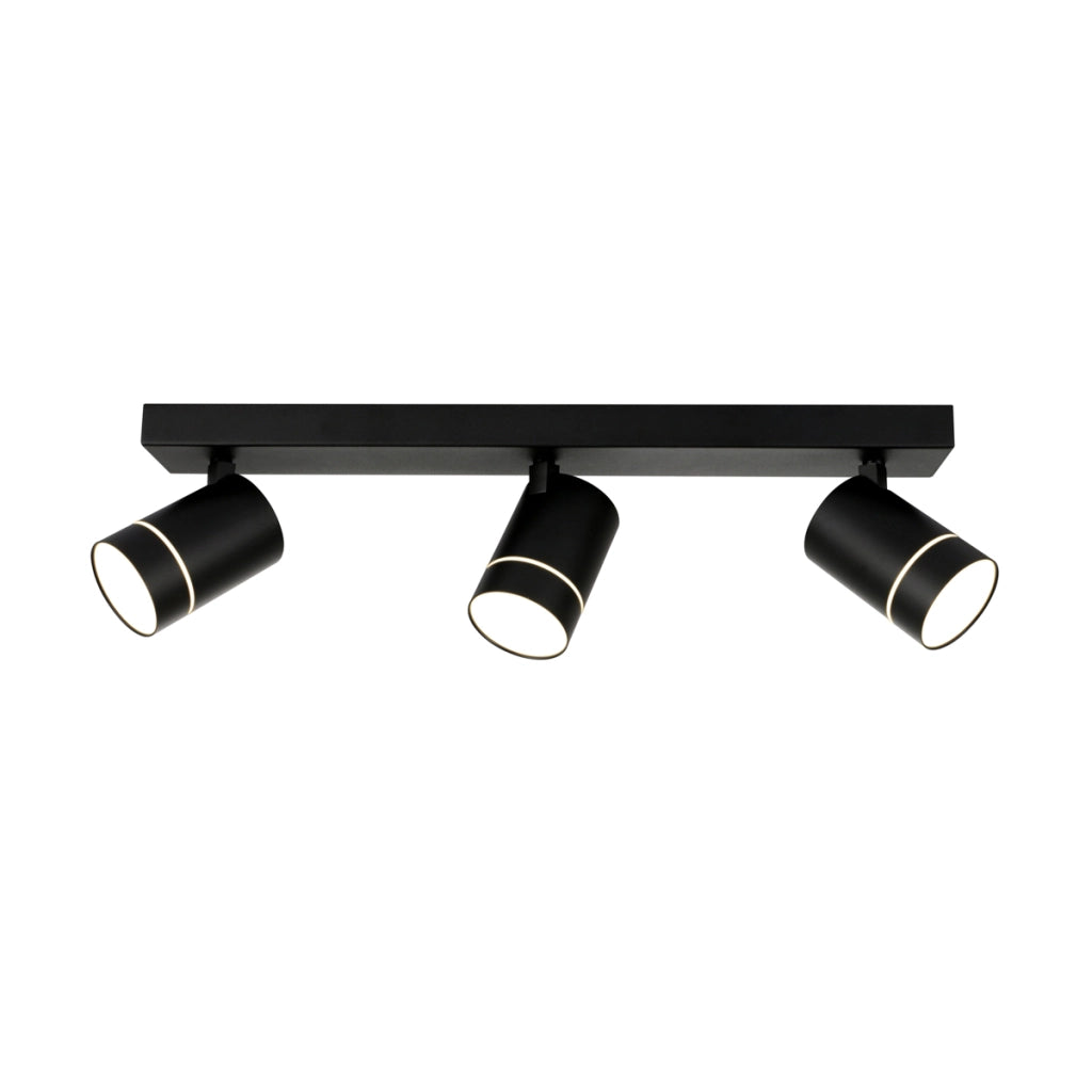 Faretto soffitto moderno 3 luci nero LED 15W Selma Italux