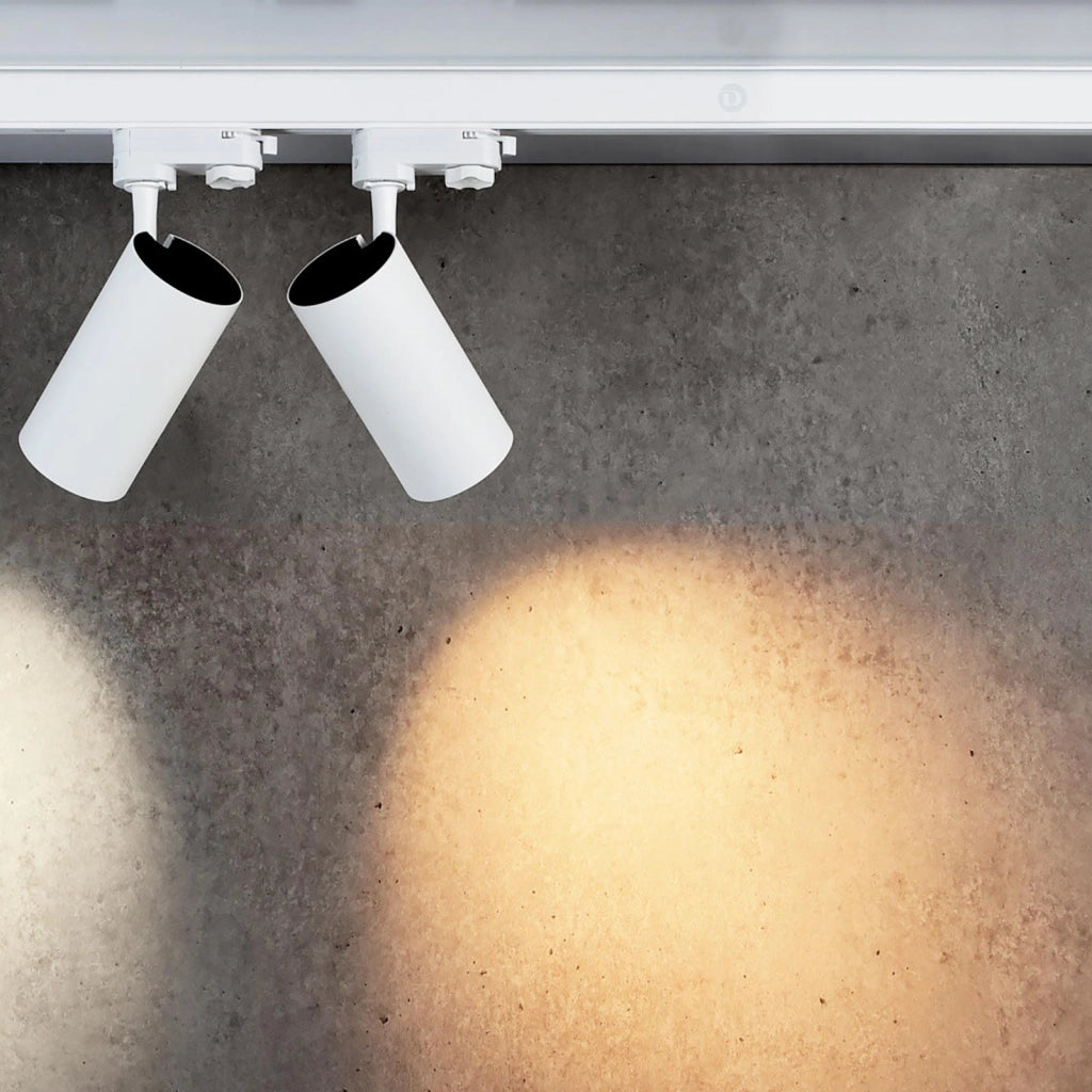 Faretto binario trifase LED 30W proiettore track orientabile luce spot mirata 40 gradi illuminazione vetrine galleria arte BIANCO 4000K