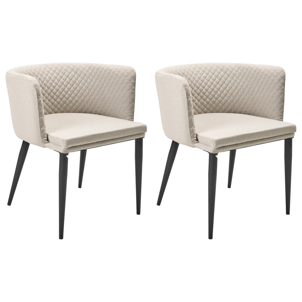 Set di 2 poltrone da giardino Beige Rivestimento in tessuto Gambe d'acciaio Arredamento da interno per esterni
