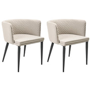 Set di 2 poltrone da giardino Beige Rivestimento in tessuto Gambe d'acciaio Arredamento da interno per esterni