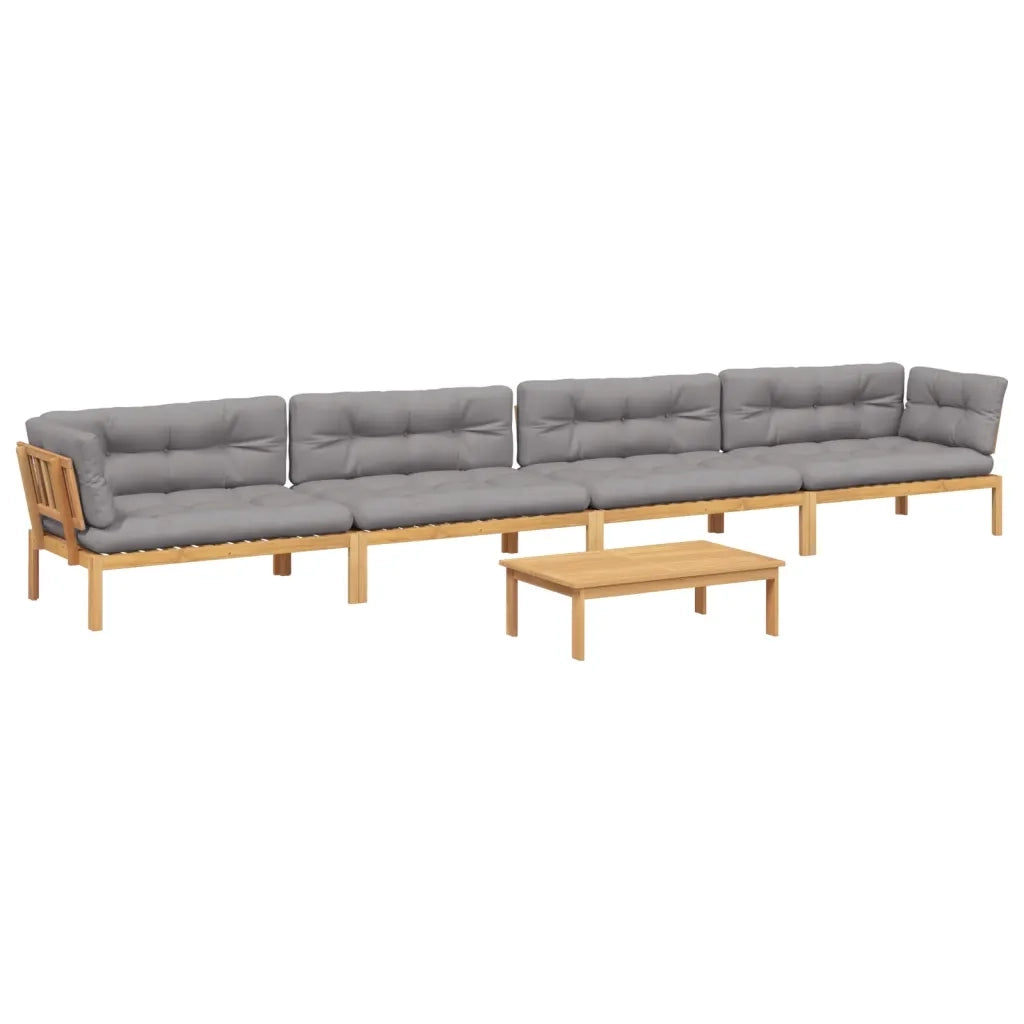 Set Divano Pallet Giardino 5pz con Cuscini Massello Acacia
