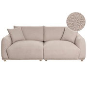 Divano a 3 posti in tessuto beige con cuscini decorativi e gambe in legno divano moderno per soggiorno