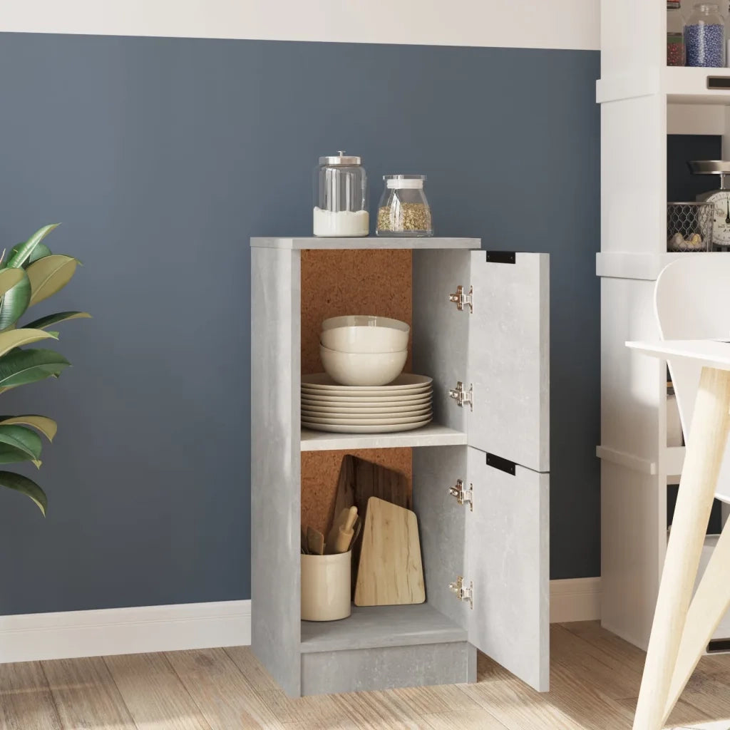 Credenza | Madia | Buffet da pranzo | Armadio da pranzo Grigio Cemento 30x30x70 cm in Legno Multistrato