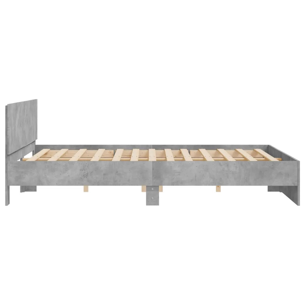 Giroletto con Testiera-Struttura Letto con testiera Grigio Cemento 180x200 cm