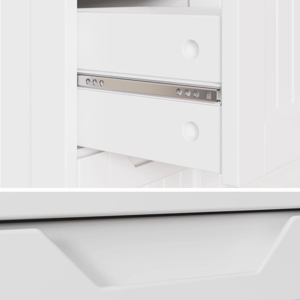 Mobile Bagno con 4 Cassetti,Armadio Bagno Stretto,Conservazione MDF Impermeabile,Mobile Laterale per Bagno,Camera da Letto,Ingresso,Cucina,30X30X85CM,Bianco