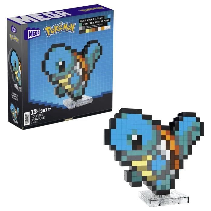 MEGA-Pokémon-Squirtle-Scatola da costruzione retrò 367 pezzi - MEGA Pokémon - HTH77