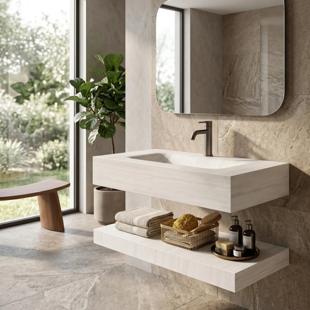 Lavabo Sospeso Con Mensola Rea Apollo Muralto Roma 80