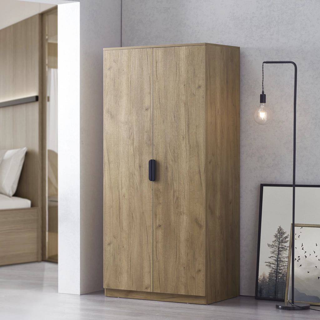 Armadio Guardaroba Eiselfing con 4 Scomparti 176 x 80 x 52 cm Effetto Rovere [en.casa]