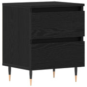 Comodino | Armadio da Notte | Mobiletto da notte Rovere Nero 40 x 35 x 50 cm Legno multistrato