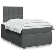 Giroletto a Molle con Materasso Grigio Scuro 120x190cm Tessuto