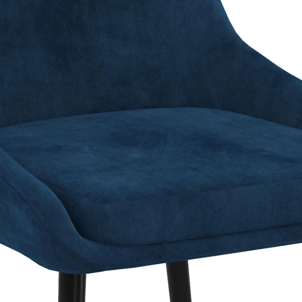 Set di 4 sedie THALYA in velluto blu con braccioli